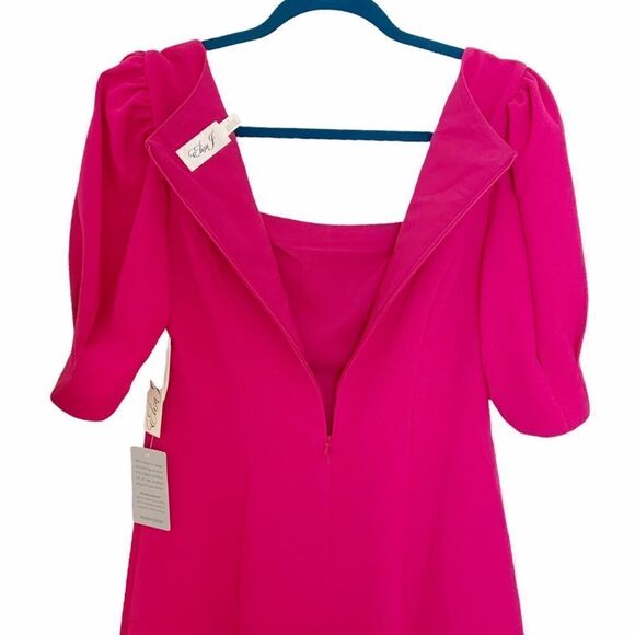 NWT Eliza J Fuschia Pouf Sleeve Dress - Picture 6 of 8